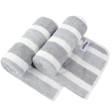 8 x Brand New KinHwa Pack of 2 microfibre towels, highly water-absorbing microfibre towel, microfibre bath towel, super soft shower towels, quick-drying and absorbent, 40 cm x 76 cm, light grey - RRP €122.0