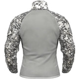 1 x RAW Customer Returns Memoryee Men s Military Tactical Shirt Long Sleeves Combat T-Shirt Camo Slim Fit with Zipper Pockets 1 4 ACU L - RRP €37.49