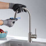 1 x RAW Customer Returns CECIPA Brushed SUS304 Stainless Steel Kitchen Faucet, 360 Rotation Angle, High Pressure, Single Lever Sink Mixer Tap, Mixer Tap Brushed  - RRP €34.67