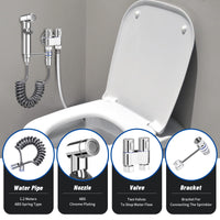 1 x RAW Customer Returns Bidet hand shower for toilet, bidet sprayer for toilets, with shower and holder and faucet dispenser, 1.5 m bidet hose, chrome, for pet washing, bathroom cleaning - RRP €45.99