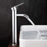 1 x RAW Customer Returns GAVAER Bathroom Faucet Tall Faucet for Sink or Basin Hot and Cold Adjustable Basin Mixer Tap Chrome Plated Brass Silver Gray  - RRP €35.45