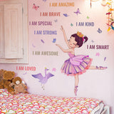 1 x RAW Customer Returns OOTSR Ballet Girl Wall Stickers Inspirational Girls Home Decor Wall Stickers Princess Wall Stickers Kids Room Bedroom Study Dance Classroom Wall Decor - RRP €10.99