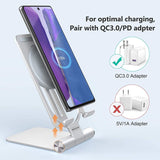 1 x RAW Customer Returns Nillkin Qi Inductive Charging Station, Adjustable Wireless Charger Cell Phone Stand, Wireless Charger Compatible with iPhone 13 Pro Max 13 12 11Series, Samsung S22 S21 S20 Ultra Plus Note 20 10 9 - Silver - RRP €28.22