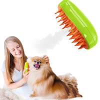 1 x RAW Customer Returns Atsmoce Cat Steamy Brush, Steam Brush Cat, Cat Brush with Steam, Cat Brush with Water, 3-in-1 Steam Brush for Cats, Multifunctional Steam Brush for Cat Grooming and Dogs Green  - RRP €11.09