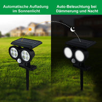 9 x Brand New OUSIDE solar lamps for outdoor garden, IP67 waterproof solar lights with motion detector, 500LM 5200K white light solar garden lights with ground spike, outdoor wall light for garage, entrance door - RRP €178.38