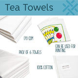 1 x RAW Customer Returns TowelsRus Cotton, plain tea towels 100 cotton, white, 6 pieces - RRP €19.95