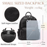 1 x RAW Customer Returns VASCHY Mini Backpack Women, Pu Leather Small Backpack Girls Fashion School Bag Elegant Casual Daypack for Travel Shopping Student Teenager Black - RRP €34.18