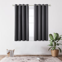 1 x RAW Customer Returns Deconovo opaque curtains with eyelets for bedroom, thermal curtains, opaque, 138 x 107 cm height x width , dark grey, set of 2 - RRP €29.16