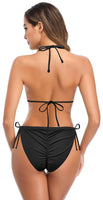 1 x Brand New SHEKINI Bikini Set Classic Adjustable Women s Bikini Top Two-Piece Backless Swimsuit Triangle Bikini Bottoms XL, Black D  - RRP €31.04