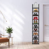 1 x RAW Customer Returns Wylnsie 10 Tier Vertical Shoe Rack, Slim Shoe Rack, Freestanding Sturdy Stackable Shoe Rack Organizer for Entryway, Bedroom, Black  - RRP €20.99