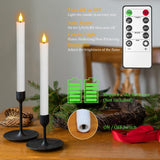 1 x RAW Customer Returns Punasi LED candles with timer function, 4 pieces LED stick candles battery-operated with 3D flickering flame, 24.5 cm flameless candles for party wedding living room Halloween Christmas decoration - RRP €21.96