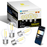 1 x RAW Customer Returns Aigostar Alexa light bulb E27, Smart LED vintage lamp, Smart light bulb G45 transparent globe, 4.5W 470LM, warm white dimmable 2700K -6500K, compatible with Alexa and Google Home, 4 pieces. - RRP €32.44