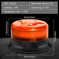 1 x RAW Customer Returns Battery LED Beacon, 12V-24V Yellow Warning Light with Magnetic and 9 Modes for Car Forklift Tractor Golf Cart UTV Trailer SUV J-eep - RRP €33.99