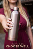 1 x RAW Customer Returns MAMEIDO stainless steel drinking bottle 750ml, 500ml 1l - leak-proof thermos flask, suitable for carbonated drinks, BPA free, insulated bottle 12h hot 24h cold Ros Quartz, 0.75l  - RRP €29.99