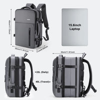 1 x RAW Customer Returns HOMIEE Hand Luggage Travel Backpack, Super Large Laptop Backpack 15.6 Inch Expandable Theft-Proof Water-Repellent Daypack Flight Approved Backpack Cabin Backpack Cabin Luggage 40L Backpack - RRP €55.42