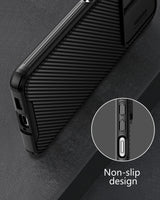 4 x Brand New CE-Link Cover for Samsung Galaxy A73 5G, Protective Case with Sliding Camera Cover Protection, Ultra Thin Slim Hard Plastic Drop Resistant Rugged Shockproof Bumper Case, Black - RRP €96.0