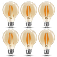 1 x RAW Customer Returns Fulighture Edison vintage light bulb, E27 LED filament bulb, 4W replaces 40W, 400LM, 2700K warm white, amber glass, deal for retro lighting in the restaurant, cafe, bar, not dimmable, pack of 4 - RRP €18.14