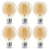 1 x RAW Customer Returns Fulighture Edison vintage light bulb, E27 LED filament bulb, 4W replaces 40W, 400LM, 2700K warm white, amber glass, deal for retro lighting in the restaurant, cafe, bar, not dimmable, pack of 4 - RRP €18.14