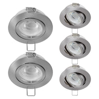 1 x Brand New YanFeiYit LED Recessed Ceiling Spotlights Lamp Recessed Ceiling Spotlight Dimmable Swivel Flat 68mm 38 230V 5W Pack of 5 - Warm White  - RRP €40.33