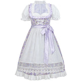 1 x RAW Customer Returns CR ROLECOS Dirndl for women Dirndl dresses women s traditional dress dirndl women midi Dirndl at the Oktoberfest 3 set Dirndl violet with blouse, apron XL - RRP €39.54