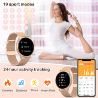 1 x RAW Customer Returns Smartwatch Women, 1.32 inch Touchscreen Wristwatch with Bluetooth Call, IP67 Waterproof Fitness Tracker with Sleep Monitor Heart Rate Monitor Blood Pressure, Music Control, Pedometer Sports Watch for Android iOS - RRP €59.99