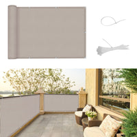 1 x RAW Customer Returns SUNNY GUARD balcony privacy screen 75x500cm balcony cover PES UV protection balcony cladding weatherproof, with cable ties, taupe - RRP €22.54