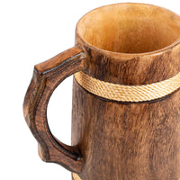 1 x RAW Customer Returns GoCraft Handcrafted Wooden Beer Mug Camping Travel Outdoor Mug for Men Tea Coffee Cup with Handle Craft Mug Drinking Stein - RRP €29.71