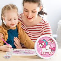 1 x Brand New Amindz Diamond Painting Children, DIY Diamond Painting Set with Frame, Diamond Painting Unicorn, Paint by Numbers Diamond Painting Children Girls Adults, Pictures Arts Craft for Home Decor - RRP €20.4