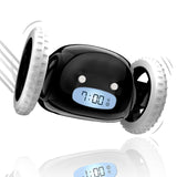 1 x RAW Customer Returns CLOCKY Funny Gift- Loud Alarm Clock for Heavy Sleepers on Wheels Adults Kids Teens Bedroom Run Away Moving Jump Roll Vibrating, Cute Annoying, 1-Time Snooze, Digital, Wake Up Energized Black  - RRP €39.98