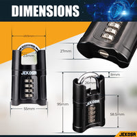 1 x RAW Customer Returns Jekosa JKS 55 Waterproof Heavy Duty Outdoor Combination Padlock - No Key 4 Digit Code Lock for Sheds, Gates, Lockers, Locks - RRP €29.38