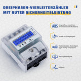 1 x RAW Customer Returns BOSYTRO electricity meter 3-phase electricity meter DIN rail 230 400V 5-100A, digital electricity meter, three-phase current meter 3-phase 4-wire calibrated three-phase current meter used for power measurement systems - RRP €30.23