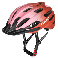 1 x RAW Customer Returns FUNWICT Lightweight Bicycle Helmet Men Women, Adjustable MTB Mountain Bike Helmet with Removable Sunshade, Stylish Road Bike Helmet for Cycling Mountain Biking L 57-61cm , Orange Pink  - RRP €37.99