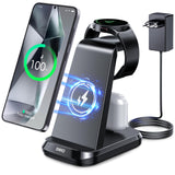 1 x RAW Customer Returns SWIO 3 in 1 Inductive Charging Station Compatible with Samsung Watch and Cell Phone, Wireless Charger for Galaxy Watch 7 6 5 4 3, Galaxy S24 S23 S22 S21 S20 Note 20 10 Z Fold 4 Not for Z Flip A Series  - RRP €29.99