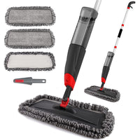 1 x RAW Customer Returns Homgif Spray Mop 135CM Mop with Spray Function, 750ML Spray Mop Floor Mop with Spray Function, Home Kitchen Mop Floor Cleaning with 3 Updated Washable Microfiber Cover - RRP €28.33