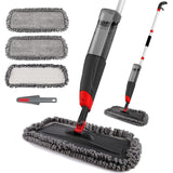 1 x RAW Customer Returns Homgif Spray Mop 135CM Mop with Spray Function, 750ML Spray Mop Floor Mop with Spray Function, Home Kitchen Mop Floor Cleaning with 3 Updated Washable Microfiber Cover - RRP €28.21