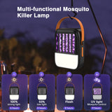 1 x RAW Customer Returns Mosquito Killer Lamp, 2 in 1 Solar Power Electric Insect Killer with 1200mAh USB Rechargeable Mosquito Trap, Mosquito Repellent with LED Light, Mosquito Lamp for Garden, Indoor, Outdoor, Black - RRP €25.99