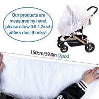 4 x Brand New 2Pcs Mosquito Nets for Stroller, Baby Crib, for Pram, Universal, Fine Mesh Fabric, to Protect the Baby from Insects - RRP €31.44