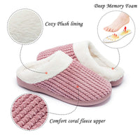 1 x RAW Customer Returns Kuako Winter Slippers Women Plush Warm Slippers Comfortable Home Shoes Non-slip Memory Foam Indoor Outdoor Slippers - RRP €22.88