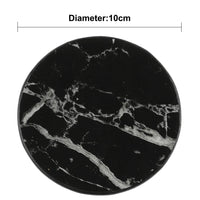 1 x RAW Customer Returns Homcomodar Coasters Black PU Leather Round Coasters Marble Pattern Set of 6 for Glasses - RRP €14.95