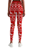 1 x RAW Customer Returns Rave on Friday Women s Leggings Christmas Pants Long Snowflake Elk Reindeer Print High Waist Red Tights Stretch Sports Pants Christmas Costume M - RRP €18.85