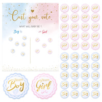 1 x RAW Customer Returns BETESSIN Gender Reveal Party Decoration Set, Gender Reveal Voting Poster 80pcs Team Boy Team Girl Stickers for Baby Shower Baby Party Gender Announcement Party Accessories - RRP €10.9