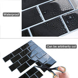 1 x RAW Customer Returns Yoillione 10 pieces 3D tile stickers for bathroom kitchen, adhesive tiles vinyl tiles self-adhesive tile foil wall panels black PVC, metro tiles self-adhesive tile decor 30 x 30, wall tile decor - RRP €38.35