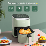 1 x RAW Customer Returns Fabuletta Air Fryer 4L, 1680W Energy Saving Air Fryer, Oil Free with 9 Functions on Digital LED Display, Temperature from 65-230 C, Contains Recipes, Low Noise, BPA and PFOA Free - RRP €70.58