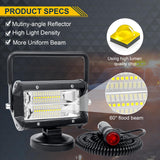 1 x RAW Customer Returns RIGIDON 1 Pcs LED work light with magnetic base, 5 inch 13cm 72W 12V 24V LED floodlight, offroad lighting for car SUV ATV, tractor, truck, 4x4, boat, 6000K LED searchlight, work light - RRP €29.99