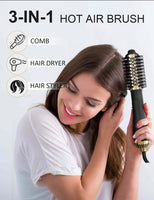 1 x RAW Customer Returns Hot air brush round brush hair dryer styling brush blow dryer brush one-step hair dryer and volumiser plus - ion hot air brush volume brush hot air comb and styler - RRP €33.68