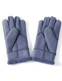 1 x Brand New YISEVEN Women s Winter Lambskin Shearling Leather Gloves Wool Lined Fur Cuffs Sherpa Merino Thick Soft Warm Fur Lining for Cold Weather Driving Gifts, Mercerized Blue L - RRP €32.26