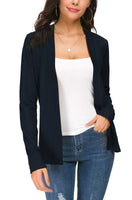 1 x RAW Customer Returns EXCHIC Women s Long Sleeve Thin Casual Knitted Coat Lightweight Cardigan L, Navy Blue  - RRP €33.25