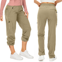 1 x RAW Customer Returns yeyity hiking pants women s lightweight quick-dry outdoor pants breathable cargo pants UV protection trekking pants functional pants jogging pants 6608, khaki, M  - RRP €37.99