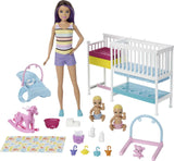 1 x RAW Customer Returns Barbie Skipper Nap Time, Kangaroo Doll with Babies and Accessories, Gift for Girls and Boys 3-9 Years Mattel GFL38  - RRP €39.64