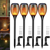 1 x RAW Customer Returns Teliser solar lamps for outdoors 4 pieces, solar garden torches flame light 33LED torches, IP65 waterproof solar lights garden with flame effect for terrace, path - RRP €30.24